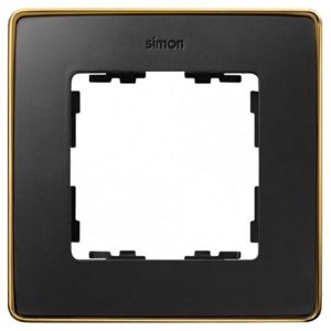 Рамка 1 пост Select Simon 82 Detail, графит-золото