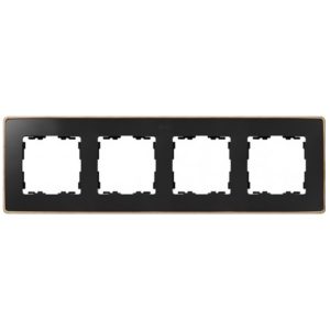 Рамка 4 поста Select Simon 82 Detail, графит-дерево (Бук)