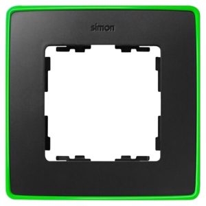 Рамка 1 пост Select Neon Simon 82 Detail, графит-зеленый