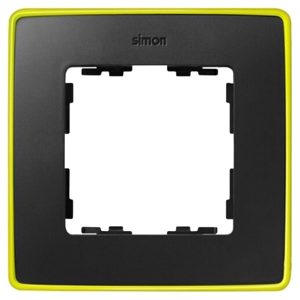Рамка 1 пост Select Neon Simon 82 Detail, графит-желтый