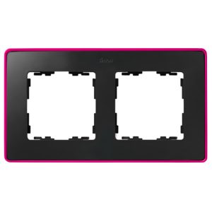 Рамка 2 поста Select Neon Simon 82 Detail, графит-розовый