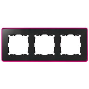 Рамка 3 поста Select Neon Simon 82 Detail, графит-розовый