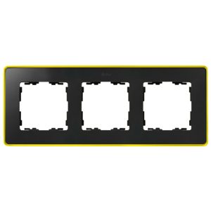 Рамка 3 поста Select Neon Simon 82 Detail, графит-желтый