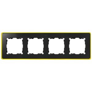 Рамка 4 поста Select Neon Simon 82 Detail, графит-желтый
