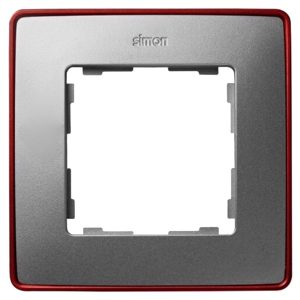 Рамка 1 пост Select Simon 82 Detail, алюминий-красный металлик