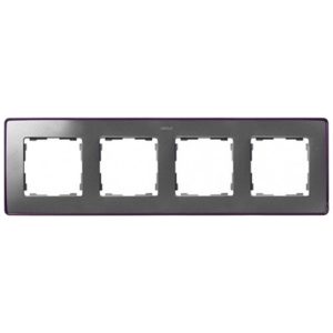 Рамка 4 поста Select Simon 82 Detail, алюминий-фиолетовый металлик
