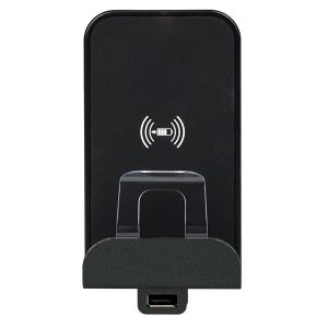Беспроводное зарядное устройство Qi 1А с доп.разьемом USB A 5В 2,4А. Legrand Etika антрацит