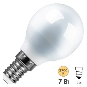 Лампа светодиодная шарик Feron LB-95 G45 7W 2700K 220V E14 теплый свет