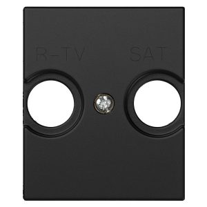 Накладка на телевизионную розетку Simon 82 Centralizations R-TV+SAT широкий модуль, графит
