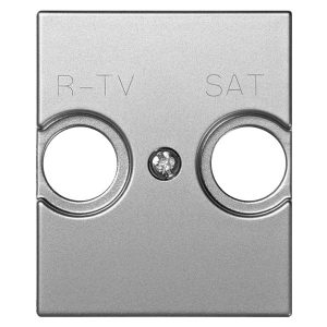 Накладка на телевизионную розетку R-TV+SAT широкий модуль Simon 82 Centralizations, алюминий