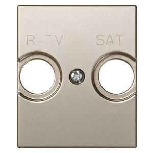 Накладка на телевизионную розетку Simon 82 Centralizations R-TV+SAT широкий модуль, шампань