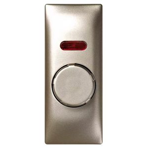 Накладка на светорегулятор Simon 82C поворотно-нажимной с подсветкой узкий модуль, шампань