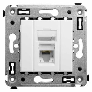 Компьютерная розетка RJ-45 в стену DKC Avanti кат.5e одинарная, белое облако