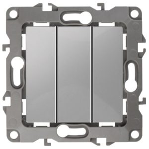 Выключатель тройной ЭРА 10АХ-250В IP20 12, алюминий 12-1107-03