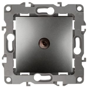 Розетка ЭРА TV проходная IP20 12, графит 12-3102-12