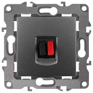 Розетка аудио ЭРА IP20 12, графит 12-3111-12