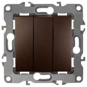 Выключатель тройной ЭРА 10АХ-250В IP20 12, бронза 12-1107-13