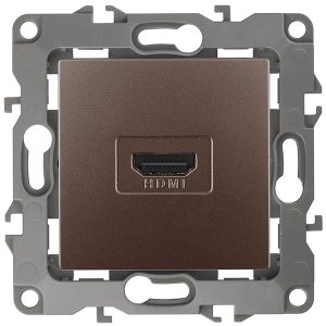 Розетка ЭРА HDMI IP20 12, бронза 12-3114-13