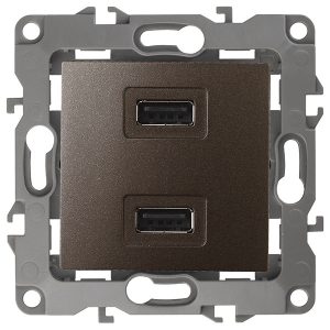Устройство зарядное USB ЭРА 230В/5В-2100мА IP20 12, бронза 12-4110-13