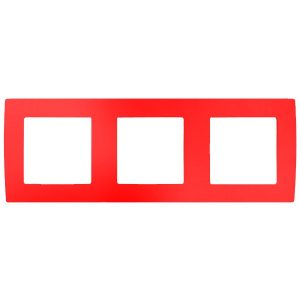 Рамка на 3 поста Эра 12, красный 12-5003-23