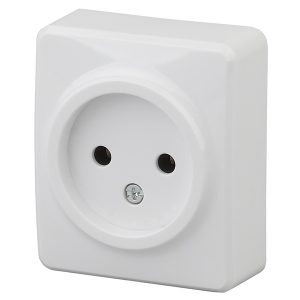 Накладная розетка ЭРА Эксперт 2P 16A-250В IP20 белый 11-2201-01
