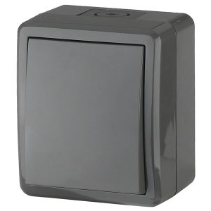Выключатель ЭРА Эксперт 10АХ-250В открытой установки IP54 серый 11-1401-03