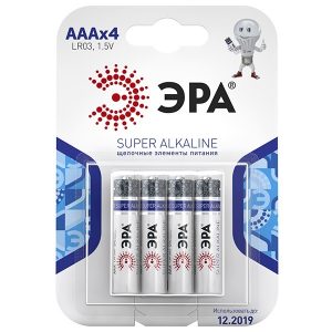 Батарейка AAA ЭРА LR03-4BL (упаковка 4 шт) 5055398600870