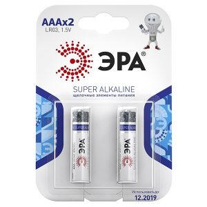 Батарейка AAA ЭРА LR03-2BL (упаковка 2 шт) 5055398600931
