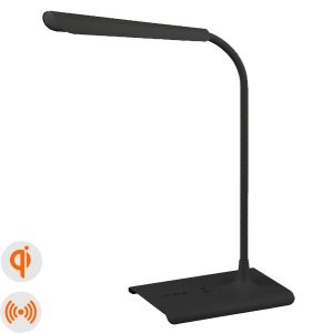 Светильник светодиодный настольный ЭРА NLED-474-10W-BK черный, USB и беспроводная зарядка устройств