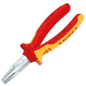 Плоскогубцы Knipex с гладкими губками 160мм с изолированными двухкомпонентными рукоятками VDE