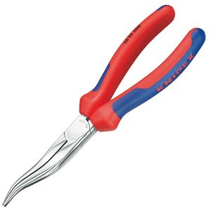 Длинногубцы Knipex механика 200мм изогнутые хромированные с двухкомпонентными рукоятками