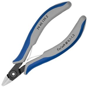 Прецизионные боковые кусачки Knipex 125мм для электроники вороненые с двухкомпонентными рукоятками