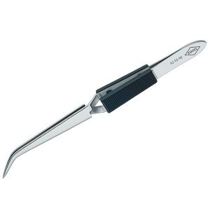 Пинцет Knipex крестовидный пружинная сталь тонкие зазубренные губки под 45° хром 160мм