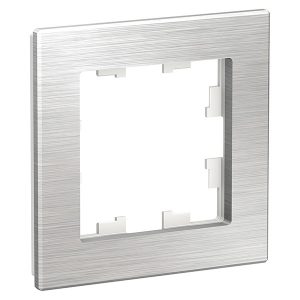 Рамка SE AtlasDesign Nature 1 пост, металл серебро