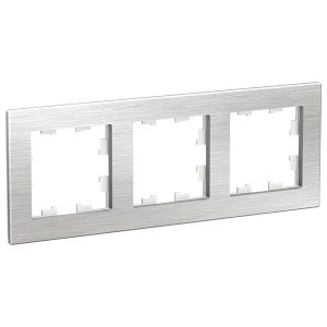 Рамка SE AtlasDesign Nature 3 поста, металл серебро