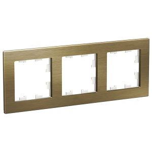 Рамка SE AtlasDesign Nature 3 поста, металл латунь