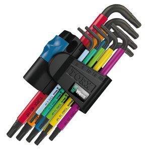 Набор Г-образных ключей Wera с фиксирующей функцией, 9шт, 967 SL TORX HF Multicolour