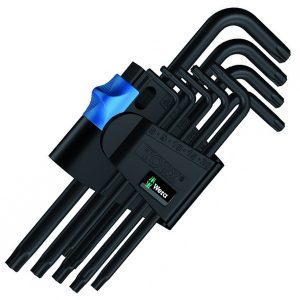 Набор Г-образных ключей Wera с фиксирующей функцией, BlackLaser, 9шт, 967 L/9 TORX HF