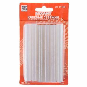 Клеевые стержни Rexant 11мм 100мм прозрачные, светящиеся (упак. 12шт.)