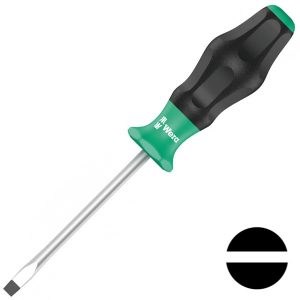Отвертка плоская Wera шлицевая 1.2 x 7.0 x 150mm Kraftform Comfort 1334