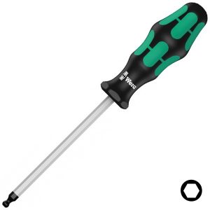 Отвертка с шестигранной сферической головкой Wera 4.0 x 100mm Kraftform Plus 352