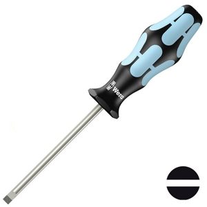 Шлицевая плоская отвертка нержавеющая сталь Wera 0.5 x 3.0 x 80mm Kraftform Edelstahl 3335