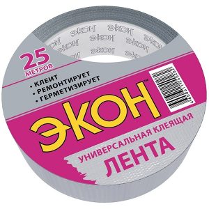 Универсальная клеящая лента Экон 25м серебряная 1501921 / 4600611240282
