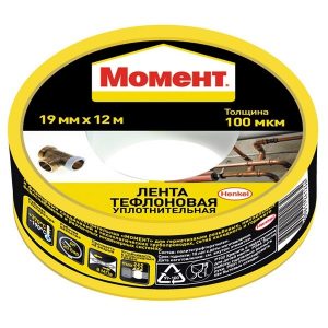 Лента тефлоновая уплотнительная Момент (ФУМ) 12м 2100816 / 4600611241234
