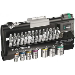 Комплект инструментов Вера с мини-трещоткой 1/4 дюйма из 38 предметов Tool-Check Automotive 1