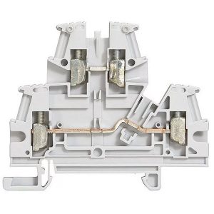 Винтовая клемма Legrand Viking 3 двухполюсная двухъярусная 4мм шаг 6мм серый