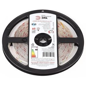 Светодиодная лента ЭРА LS2835-4,8-60-12-6500K-IP65-2year-5m холодный белый 5056306064531