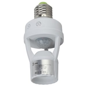 Датчик движения ЭРА MD 015 белый E27 60W угол 360гр. дальность 6м IP20