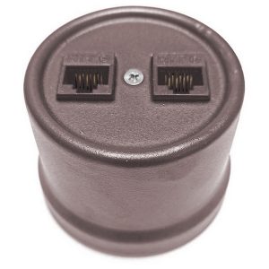 Накладная розетка компьютерная 2-ая Bironi Лизетта RJ45 пластик коричневый