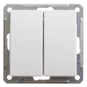 Двухклавишный переключатель SE W59 10A механизм, белый